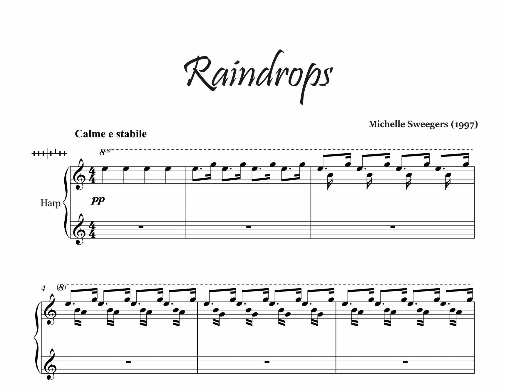 Raindrops - Bladmuziek