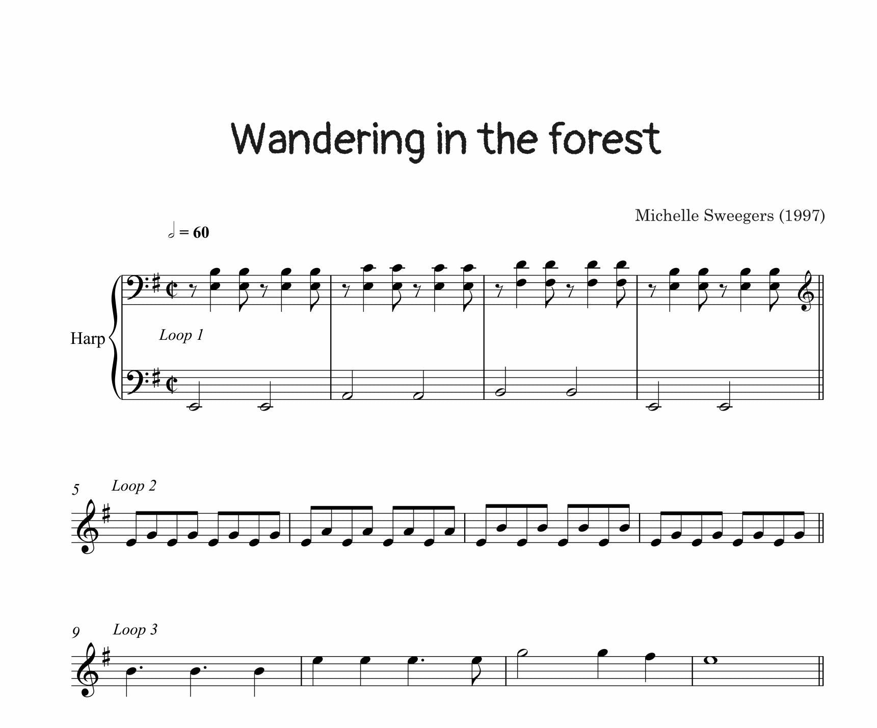 Wandering in the Forest - Sheet music